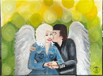 Painting acrylic Dolly and Carl