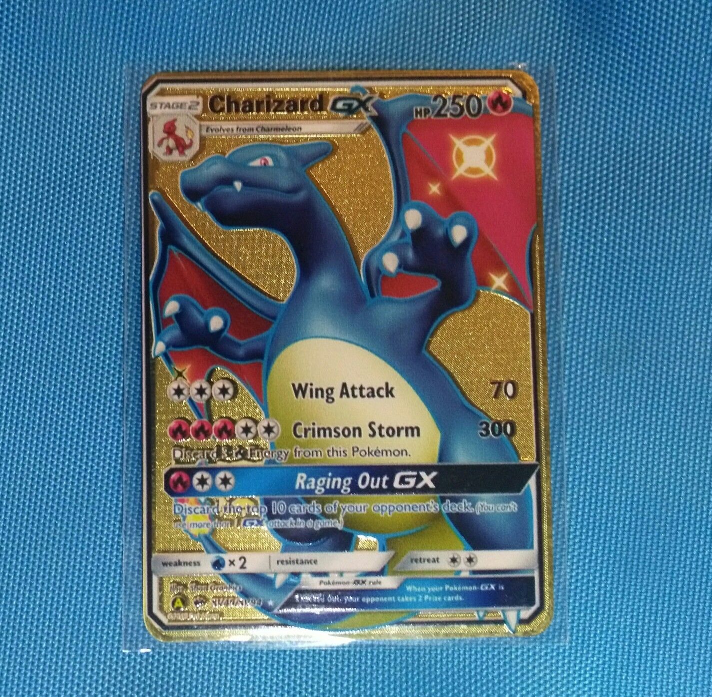 Charizard Gx Sv49 Sv94 Hidden Fates Shiny Custom Gold Metal Textured Card For Sale In Trenton Fl Offerup