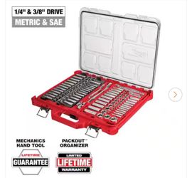 3/8 in. and 1/4 in. Drive SAE/Metric Ratchet and Socket Mechanics Tool Set with PACKOUT Case (106-Piece)