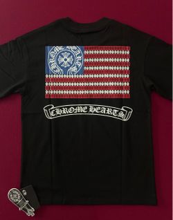 Chrome Hearts American Flag Horseshoe T-Shirt (Medium)