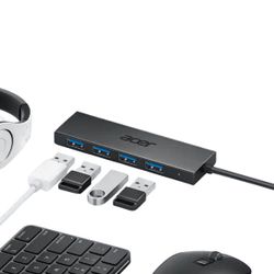 Acer 5-in-1 USB-C Hub UCN3273 – 1×USB-C + 4×USB 3.0 Ports for MacBook Pro/Air, iPad Pro & Windows Laptops