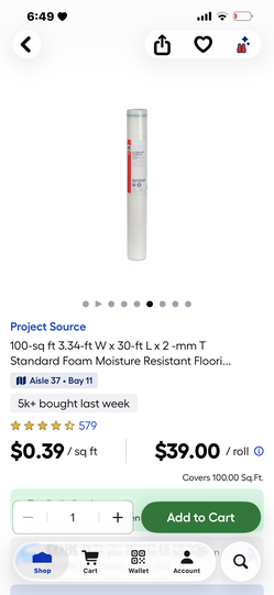 Moisture resistant flooring foam