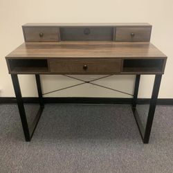 New In Box 42x22x37 Inch Tall Desk Office Computer Accent Table With Drawer Brown Color Home Furniture 