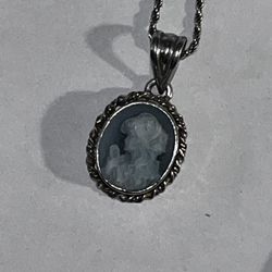 Silver Cameo Necklace Made In Italy