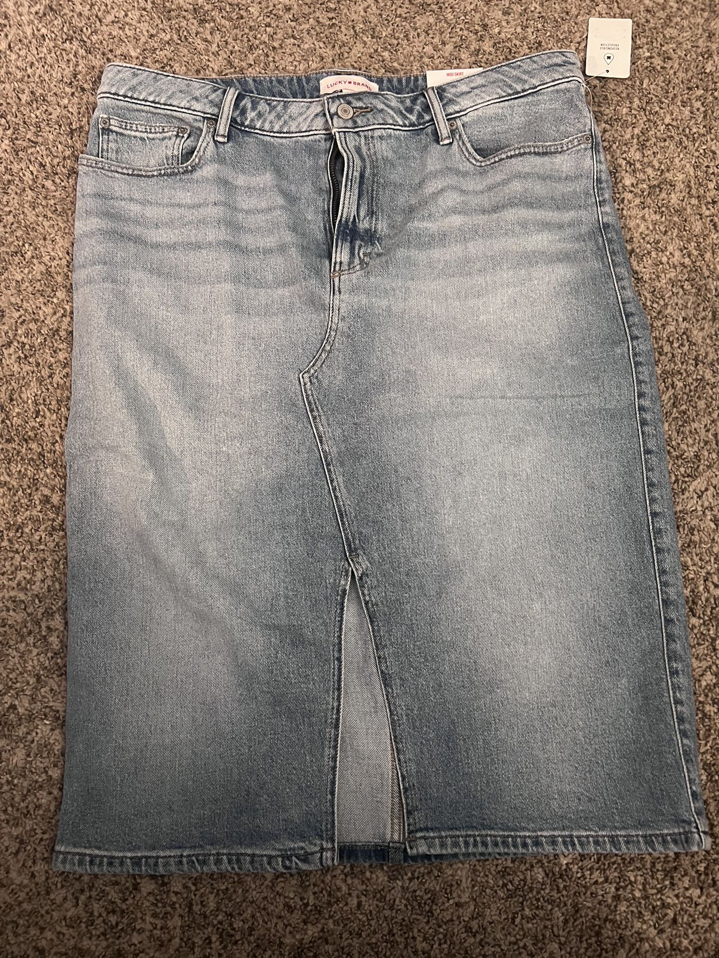 Lucky Brand 16/33 Jean Midi Skirt  