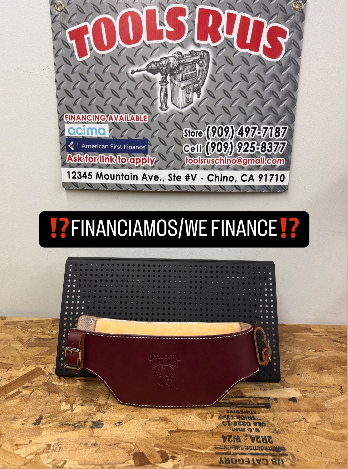5005 OCCIDENTAL LEATHER Belt Liner w/ Sheep Skin**(FINANCIAMOS/WE FINANCE)**