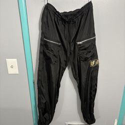 LF Size Small Black Parachute Jogger Pants Zippered Pockets And Zippered Ankles