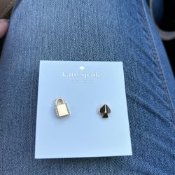 Kate Spade Lock And Spade Earrings NEW