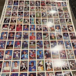 6 Uncut Sheets Topps Baseball Cards