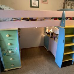 Twin Bunk Bed Set W/Night Stand And Storage Bench