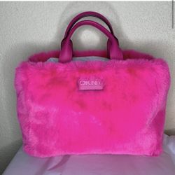 DKNY Pink Fuzzy Tote 