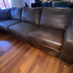 Brown Leather Couch 