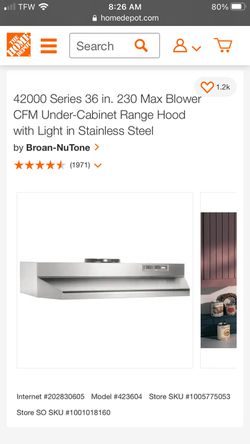 Broan NuTone 30-inch 210 CFM Stainless Steel Under Cabinet Range Hood