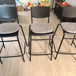 Ikea Chair (Bar stool with backrest, counter height black/black)