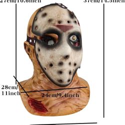 Double Zombie Mask Scary Hockey Masks for Adults Halloween Cosplay Costume Props