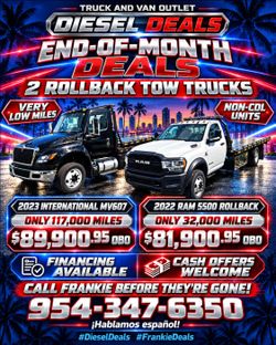 🚛 WELCOME TO THE NEXT LEVEL OF COMMERCIAL TRUCK & EQUIPMENT SALES 🚛
If you’re looking for CLEAN, WORK-READY, FLEET-MAINTAINED trucks and equipment