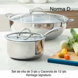 Set De Cacerola De 12 Qts Y Olla De 3 Qts Nuevas En Sus. Cajas 🌺 Princess House 🌺