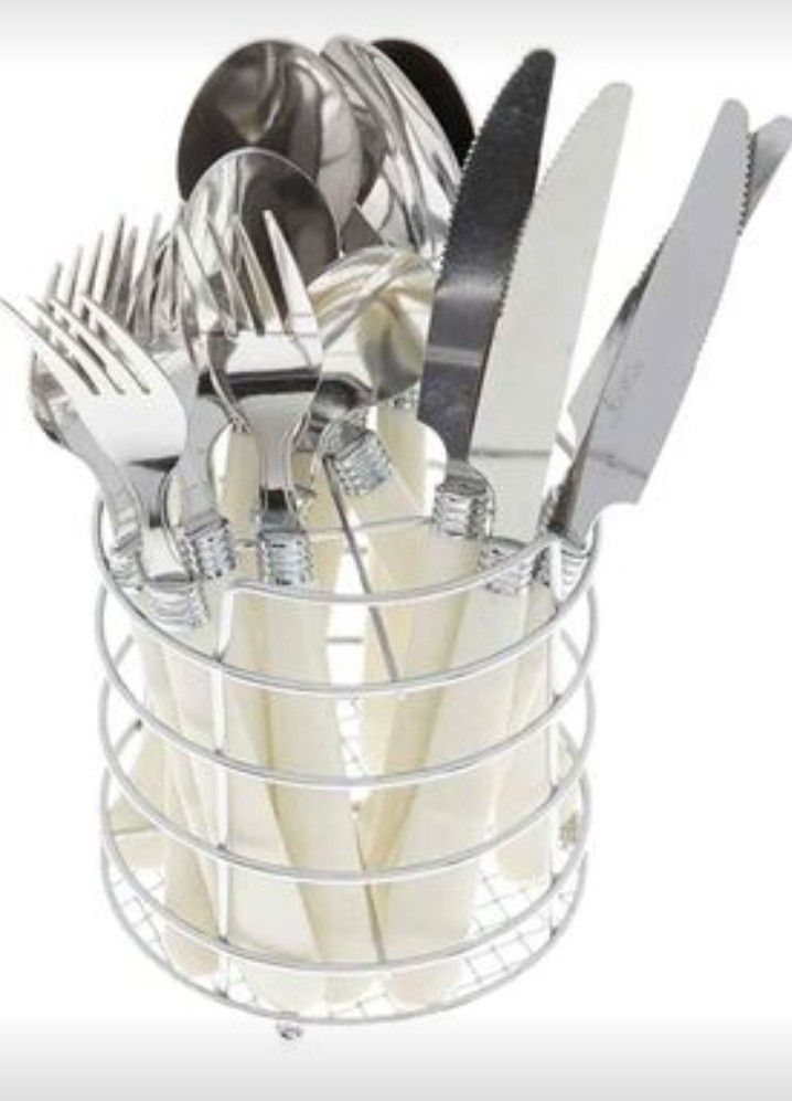 Gibson Value Sensations 16Piece Stainless Steel Flatware Set, White