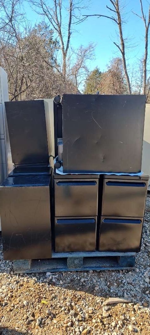 Cabinets, RR, 6 Black, 2 Gray, Metal, 2 Drawer, File, Legal, Nr 6