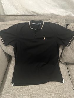 Psycho Bunny Black Polo With Gold Accents