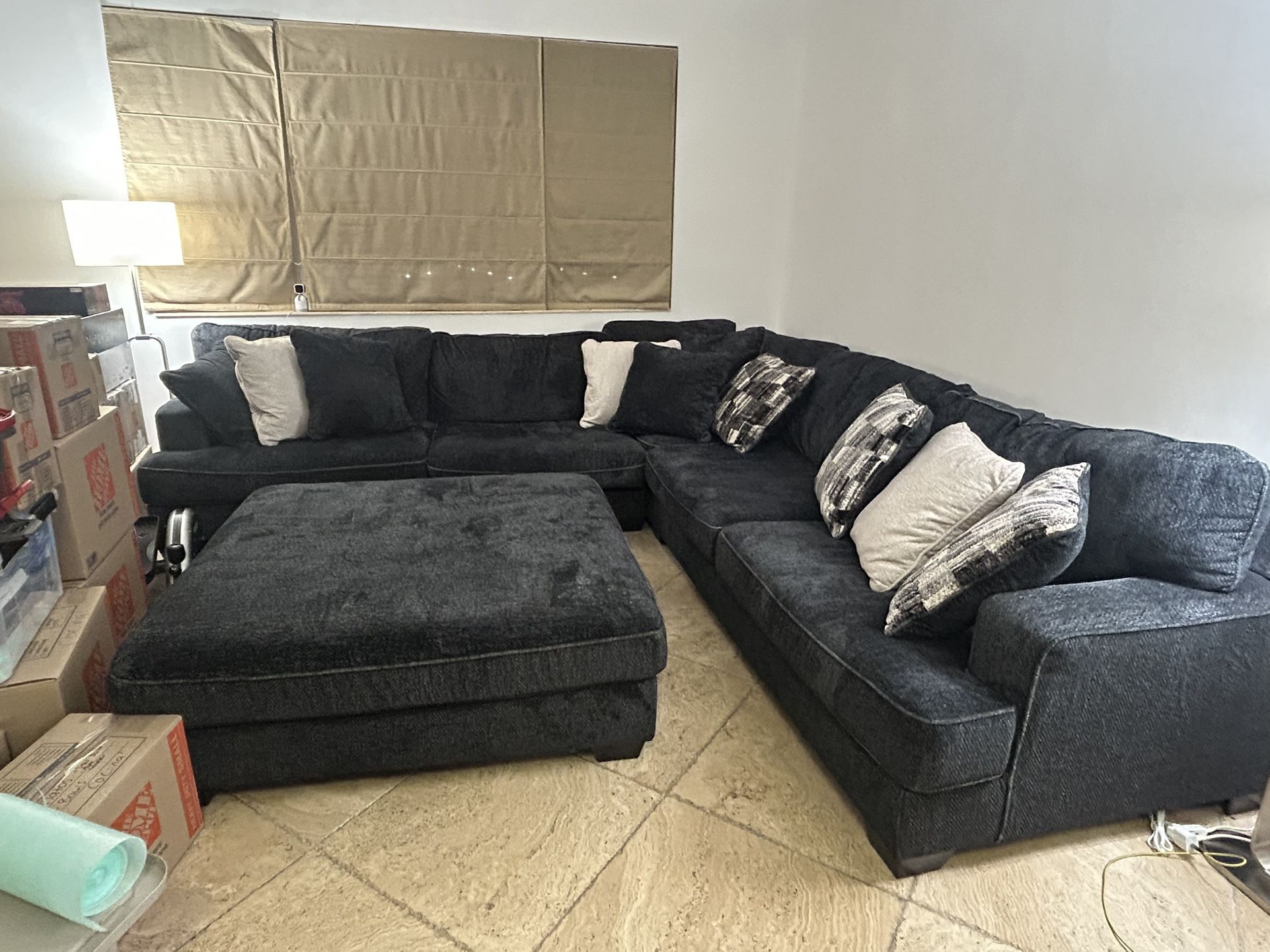 Dark Blue Sofa Set