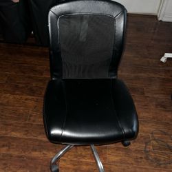 black leather desk chair