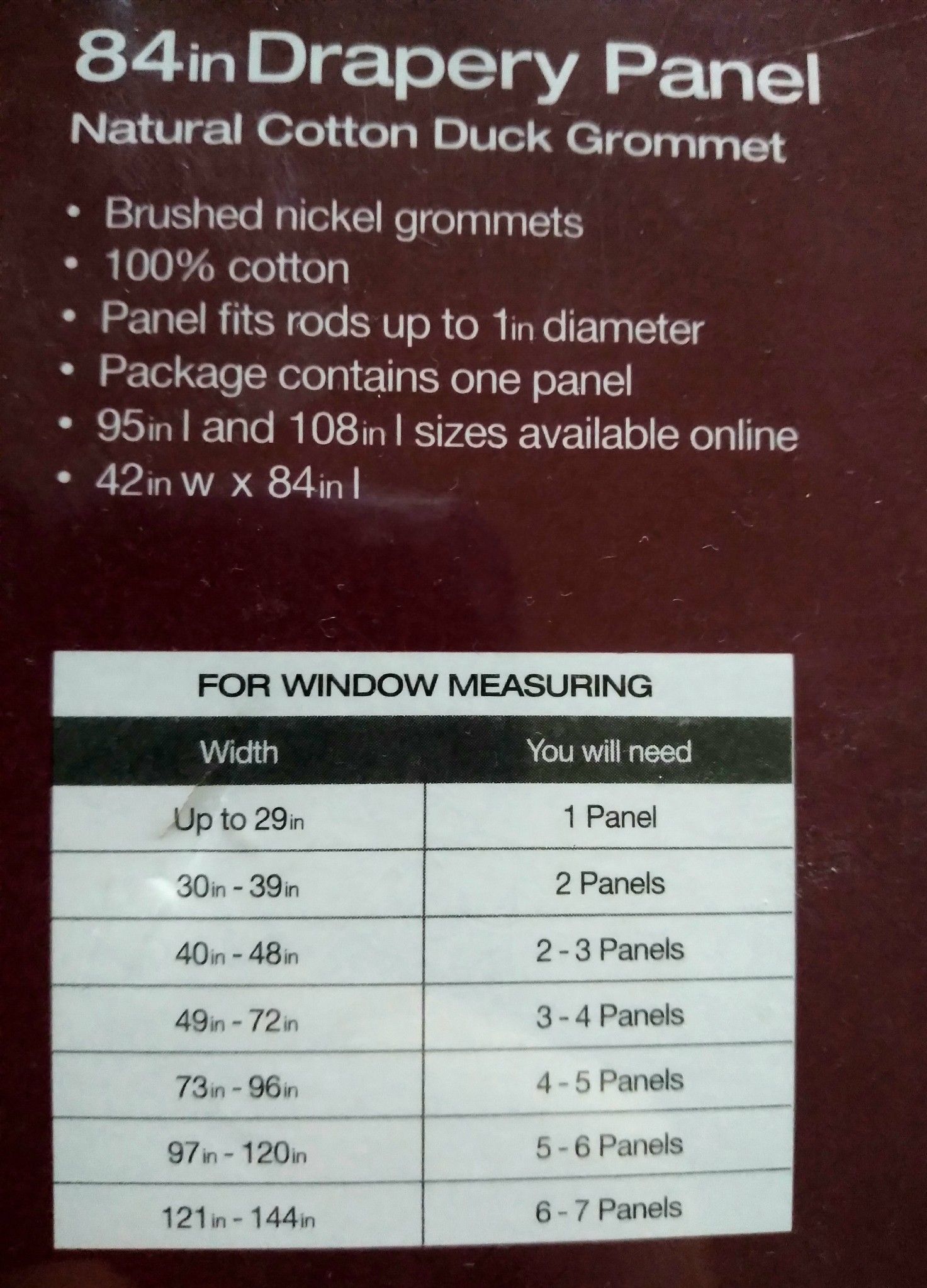 Home Decorators Collection - 84in Drapery Panel -