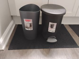 2 trash cans