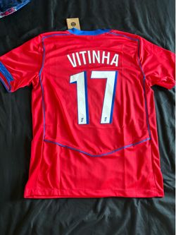 Sizes S, M, L, XL Vitinha #17 Red Soccer Jersey with Tags
