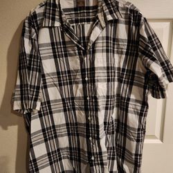 Mens Great Northwest Black & White Plaid Button Down Shirt