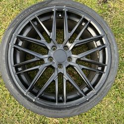 Matte Black Drag DR77 19x9.5 +40mm 5x112 Rims With Velozza ZXV4 235/35ZR19 Tires