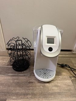Keurig, coffee, machine, and K Cup holder carousel