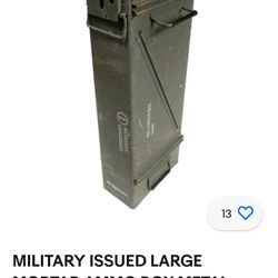 Vietnam WW2 US Military AUTHENTIC AMMO CASE Tall Metal  