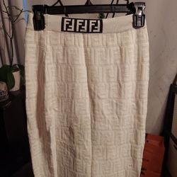Fendi FF Logo Jacquard Pencil Skirt
