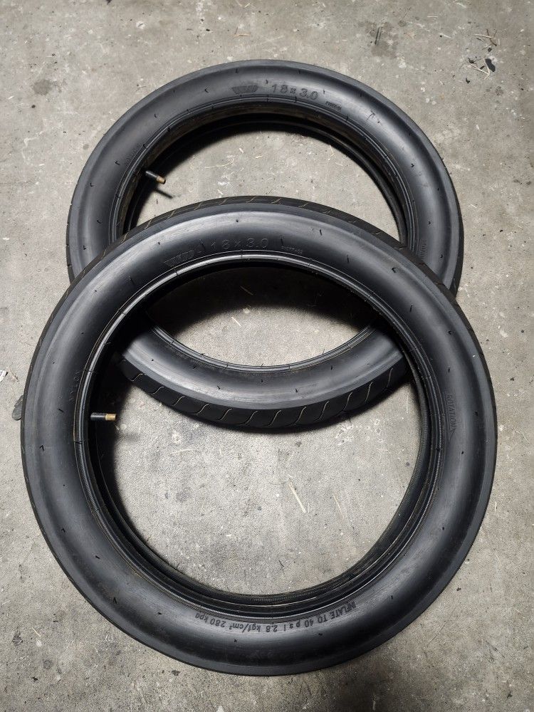 18 X 3.0 Fat Tire Bicycle Tire Set W Tubes