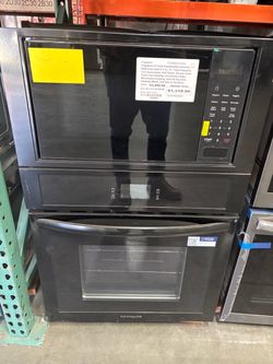 Frigidaire 27” Microwave + Electric Wall Oven Combo – Black