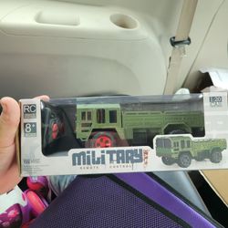 Remote control military truck.