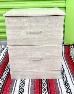 2-Drawer Nightstand Light Wood Finish