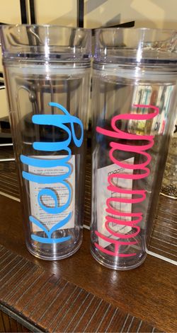 Acrylic tumbler glasses with lid and straw