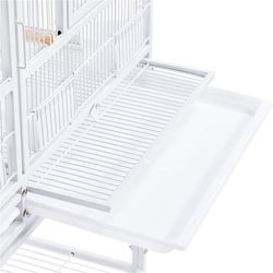 Stackable Wide Bird Cage Rolling Stand, White(611025)