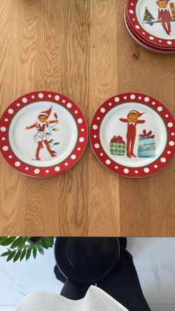 Elf On The Shelf Ceramic Plate Set Pottery Barn