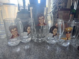 Elvis Presley Glass Mug and Pitcher Set