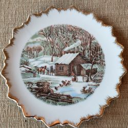 Vintage plate currier Ives Japan a home in the wilderness decor retro replacement wall decor

