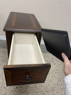 Pending 1 Ashley 13”W End Table x 23”H Elegant w/ Drawer & Shelf 🚚 extra