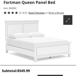 Queen Bed frame White 