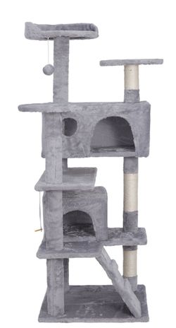 Large Gray Cat Tree Tower with Condos