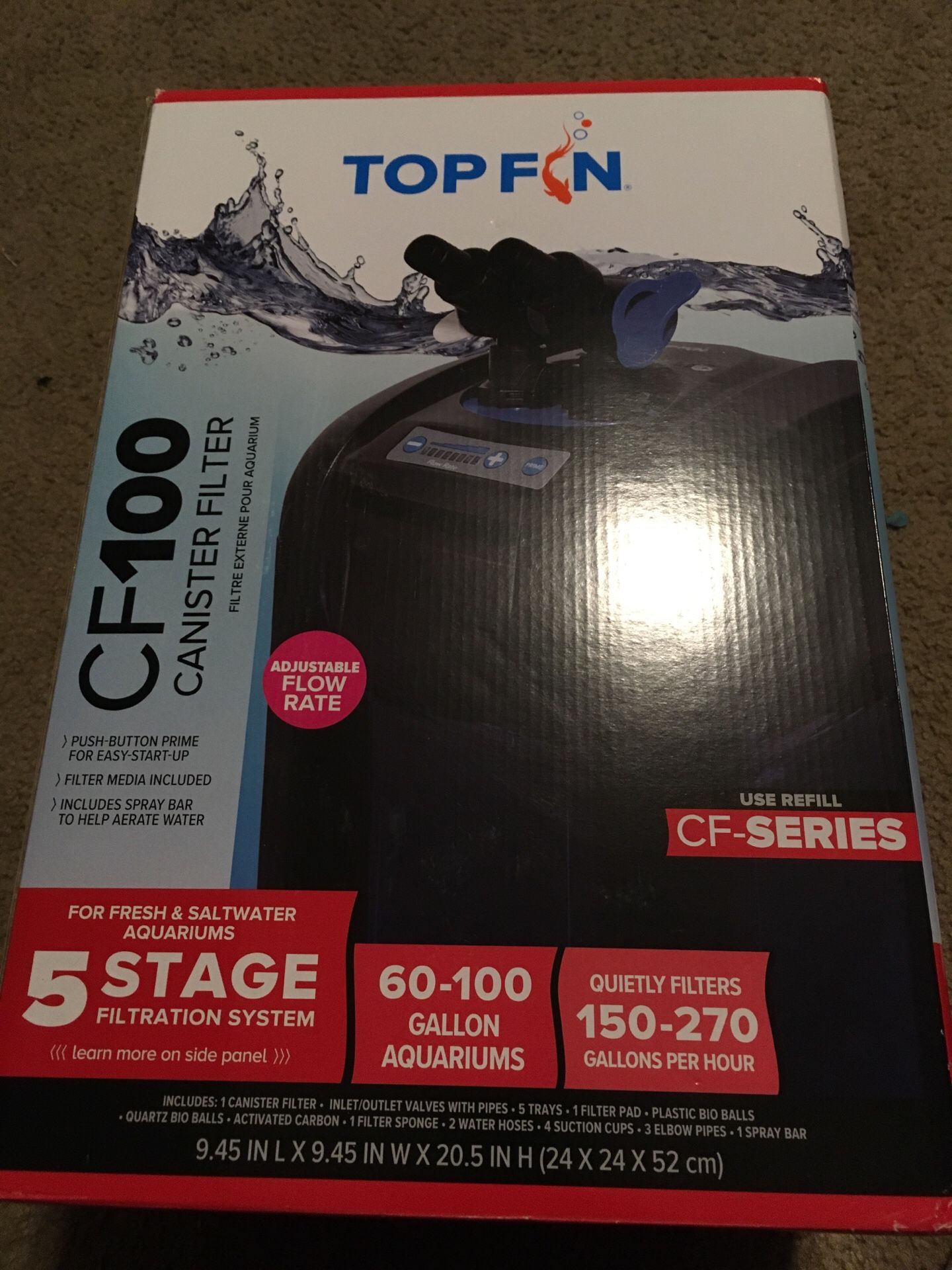 Top fin cf100 canister filter 60-100 gallon