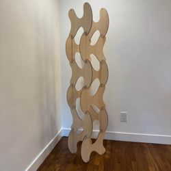 Mid Century Modern Sculptural Wood Room Divider Kinetic Art Room Decor