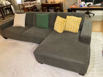Haining Gelin Furniture Modern 2-Piece Sectional Fabric Couch