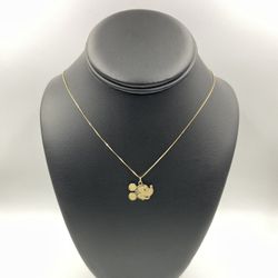 14KT YELLOW GOLD 18” BOX CHAIN 1.6GR W/ 10KT YELLOW GOLD MICKEY MOUSE CHARM 1.1GR